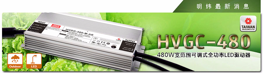 HVGC-480系列 480W 寬范圍可調(diào)式全功率LED驅(qū)動器